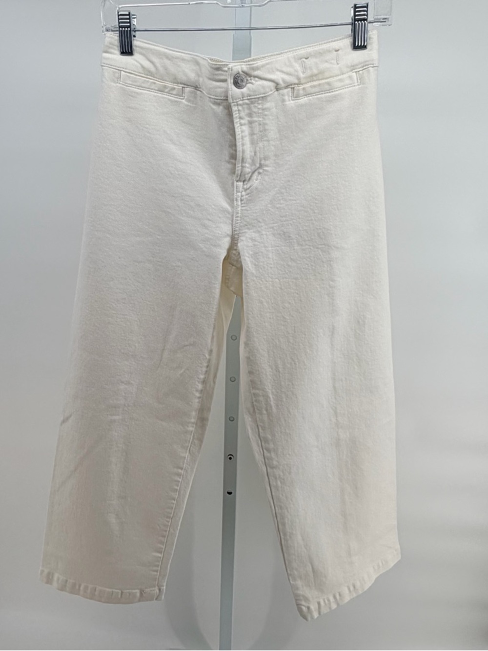NWOT Madewell Emmett Wide-Leg Cream Cropped Straight Jeans in Canvas - Picture 3 of 6